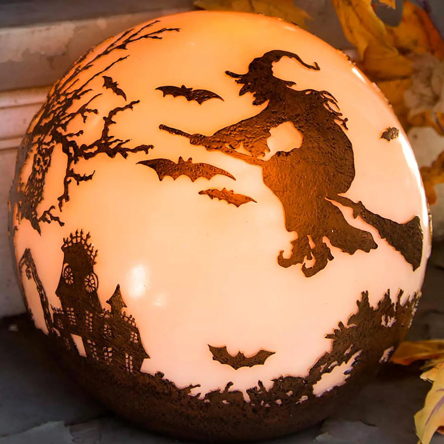 Lighted Accents>Plow & Hearth Halloween Glowing Luminary Globe