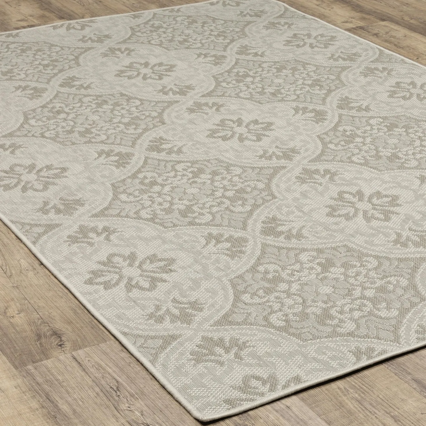 Area Rugs>Plow & Hearth Hamilton Vintage Indoor/Outdoor Rug, 5'3" x 7'3" Ivory