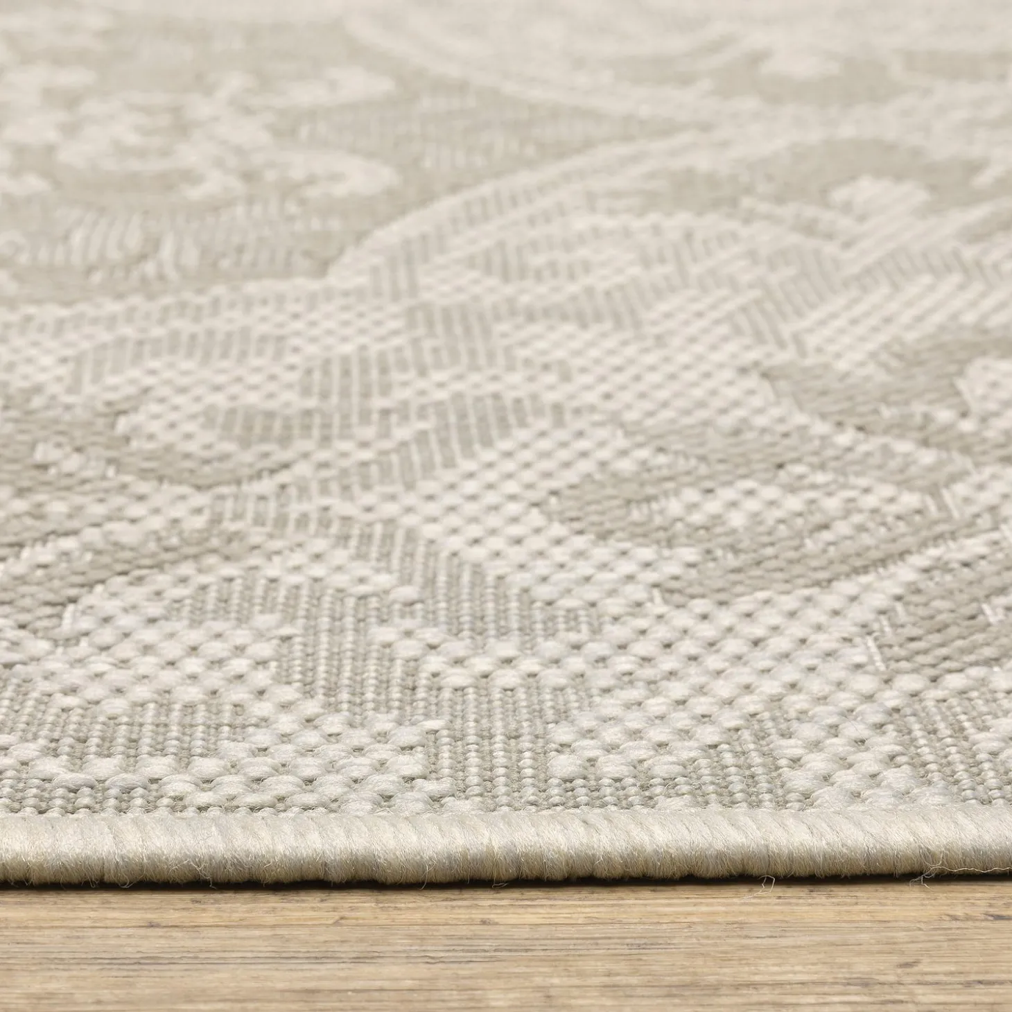 Area Rugs>Plow & Hearth Hamilton Vintage Indoor/Outdoor Rug, 5'3" x 7'3" Ivory