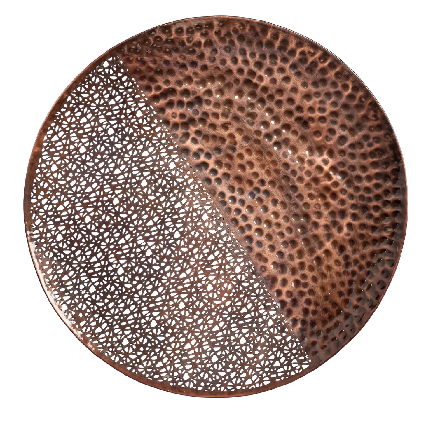 Wall Art>Plow & Hearth Hammered Metal Wall Decor, Round, Set of 4