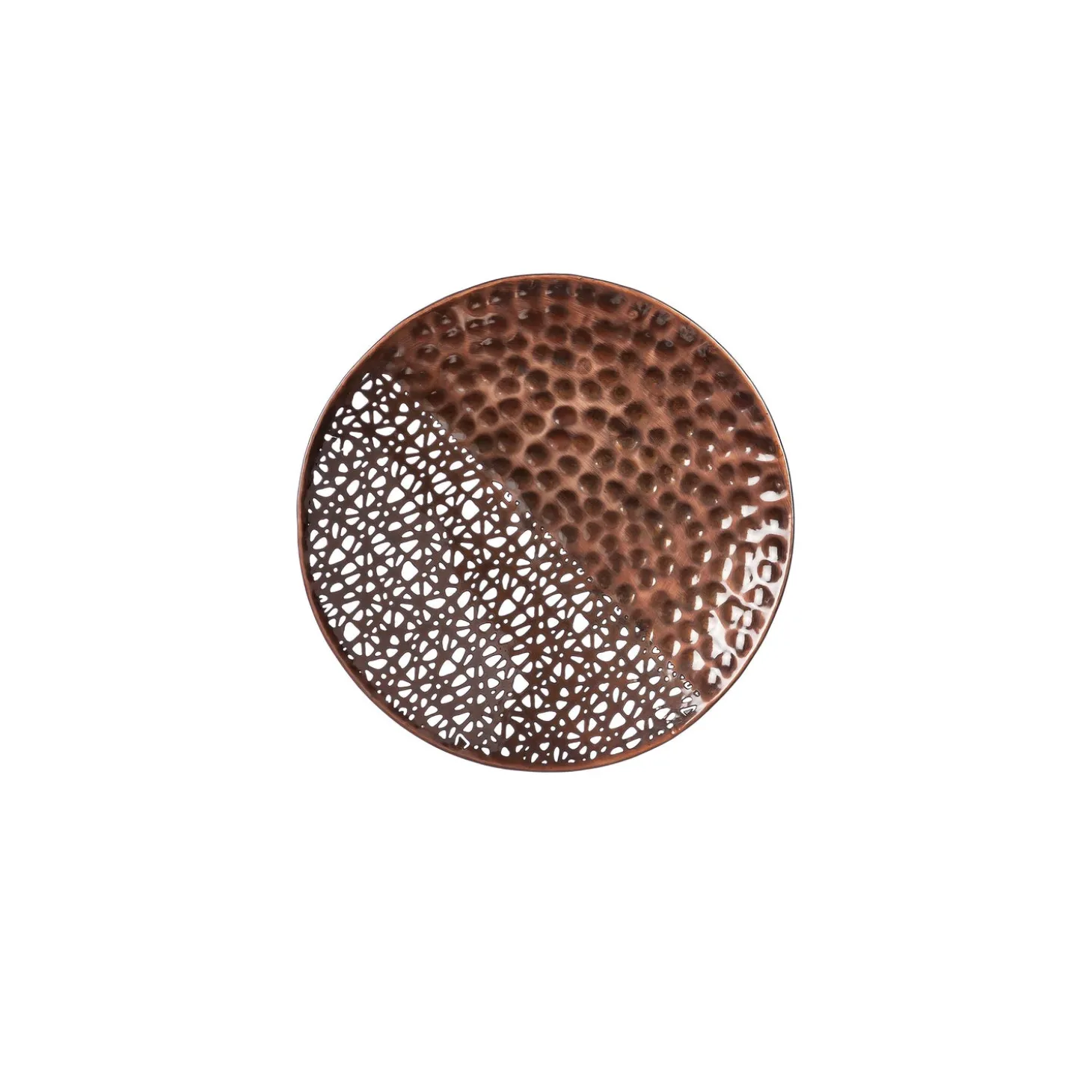 Wall Art>Plow & Hearth Hammered Metal Wall Decor, Round, Set of 4