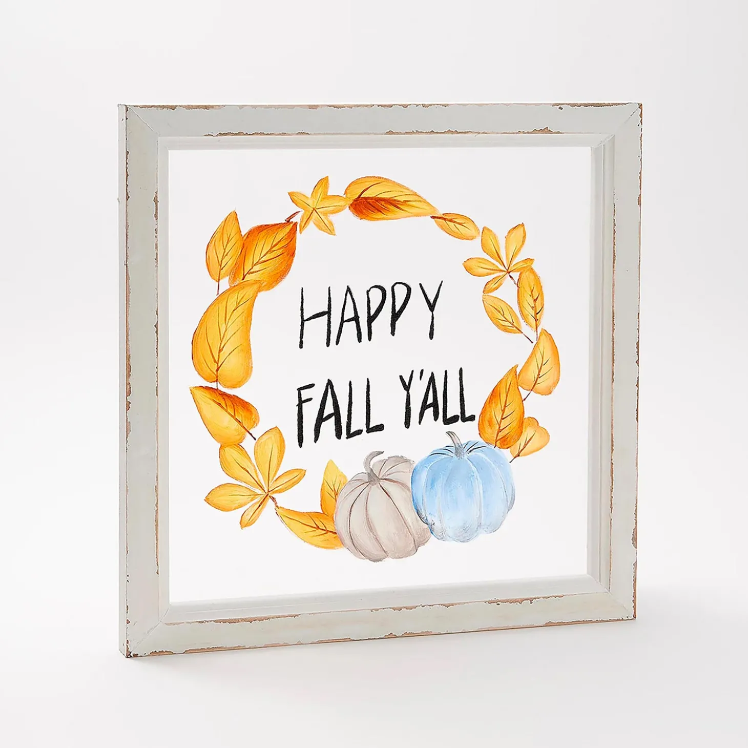 Wall Art>Plow & Hearth Hand Painted Screen Wood Frame Wall Décor, Gather