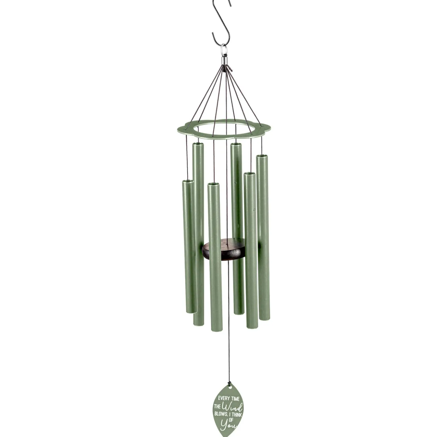 Wind Chimes & Mobiles | Memorial & Garden Plaques>Plow & Hearth Hand Tuned Memorial "Every Time The Wind Blows I Think Of You" Wind Chime