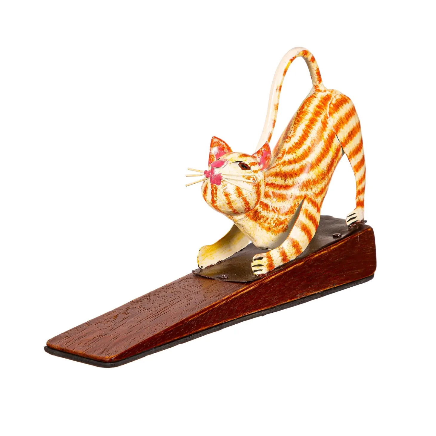 Decorative Accents>Plow & Hearth Handcrafted Metal Cat Door Stopper