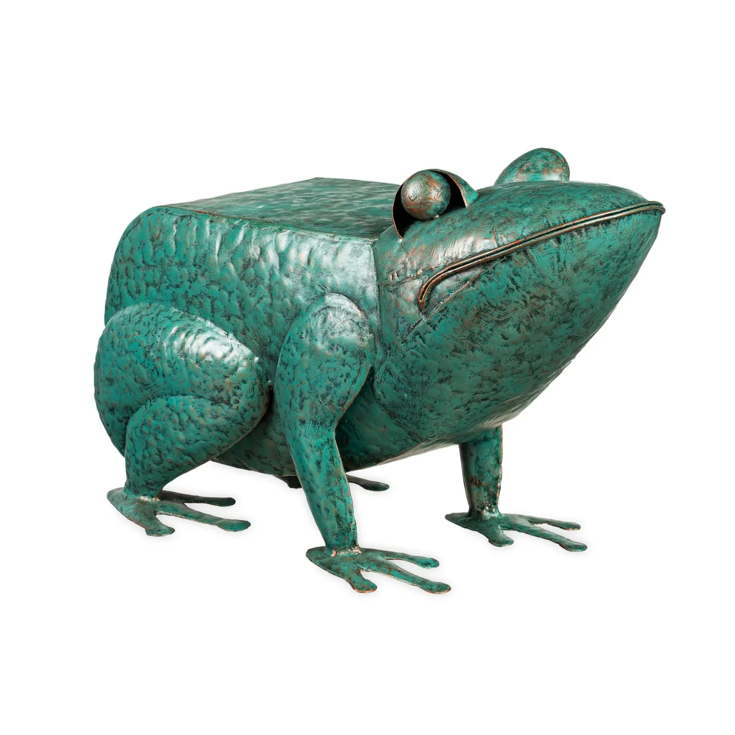 Outdoor Side Tables>Plow & Hearth Handmade Colorful Painted Frog Metal Side Table
