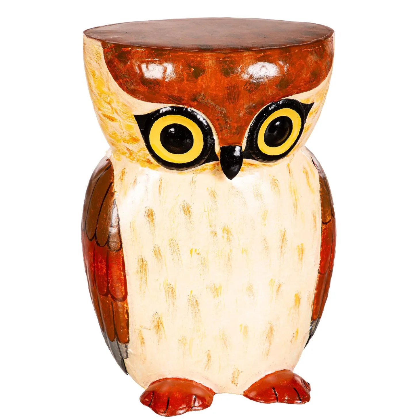 Accent Tables | Outdoor Side Tables>Plow & Hearth Handmade Owl Metal Side Table