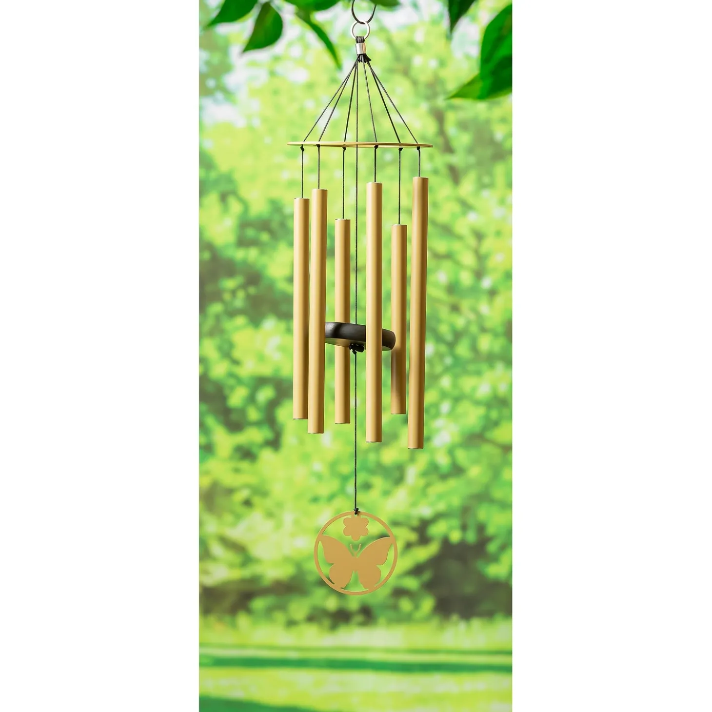 Wind Chimes & Mobiles>Plow & Hearth Hand-Tuned Butterfly Wind Chime