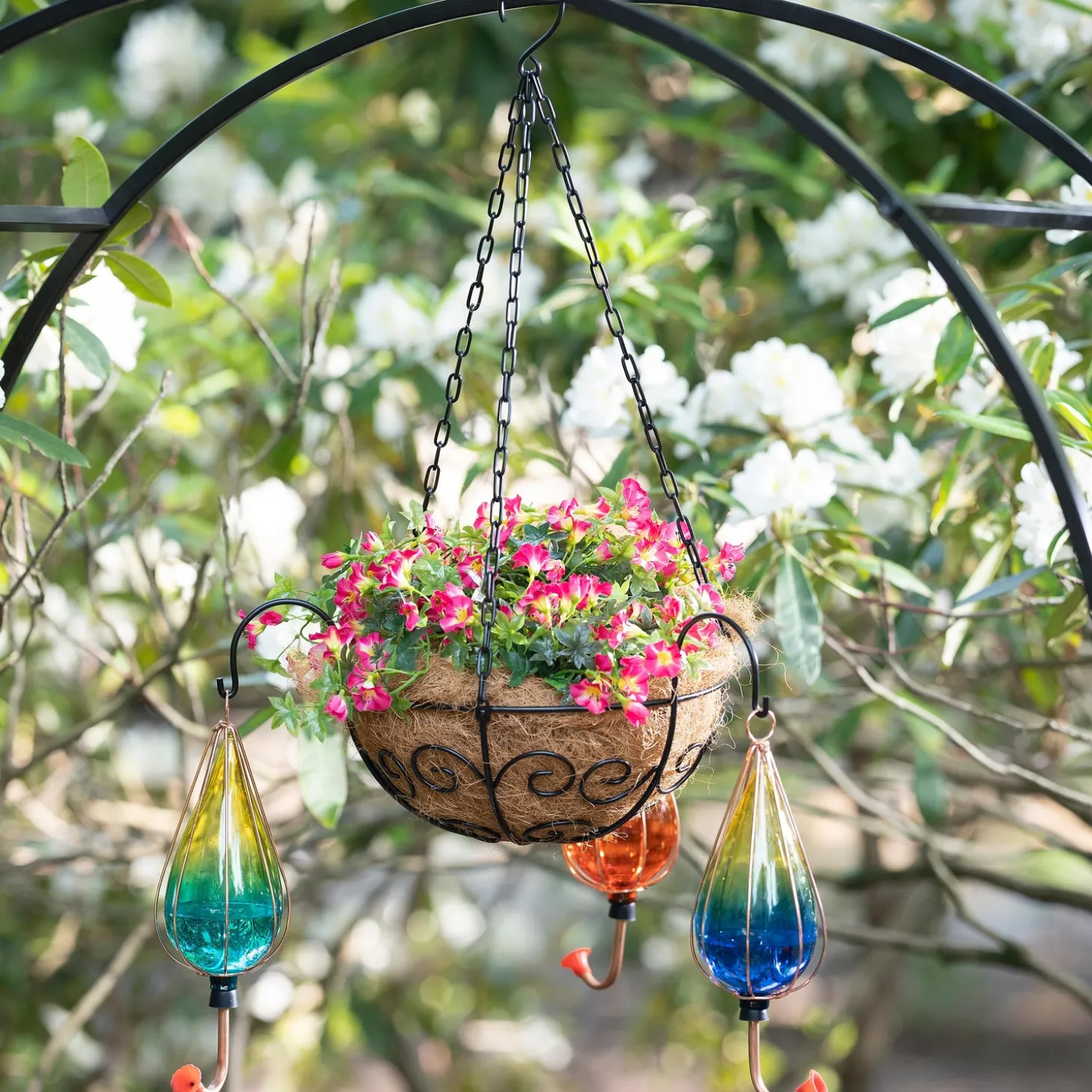 Bird Feeders>Plow & Hearth Hanging Hummingbird Feeder Station/Planter