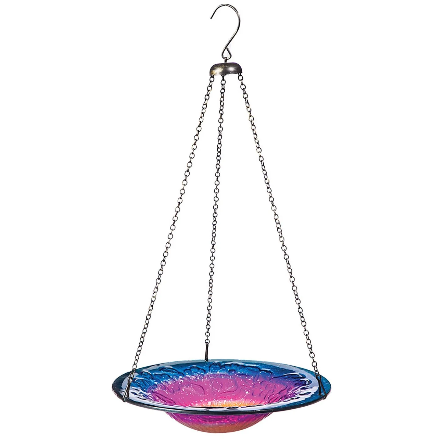 Birdbaths>Plow & Hearth Hanging Sunrise Glass Bird Bath