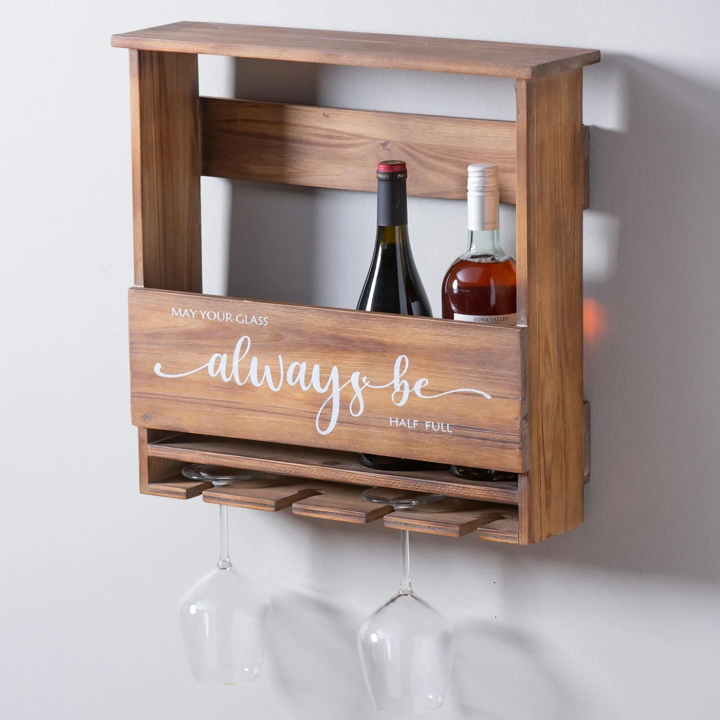 Wine Racks>Plow & Hearth Hanging Wine Bottle and Glass Holder