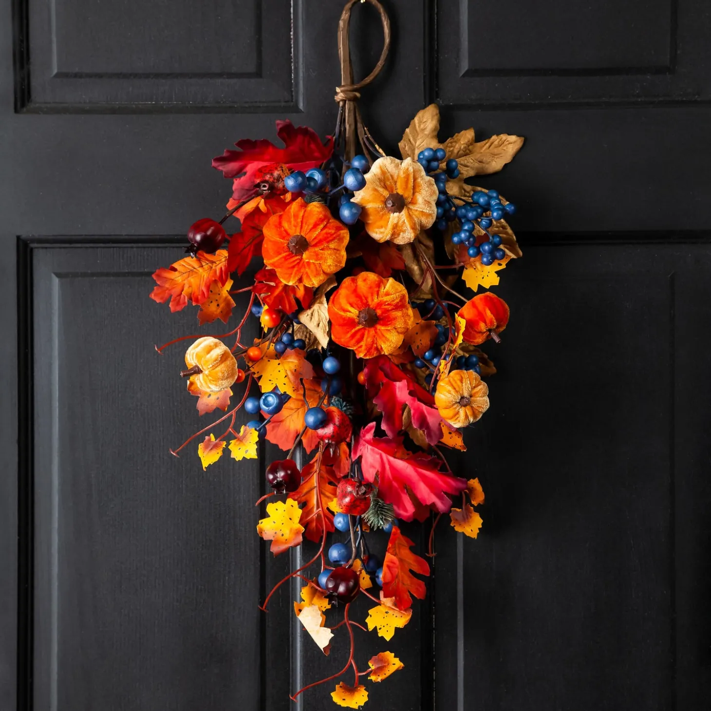 Wreaths | Faux Flowers & Plants>Plow & Hearth Harvest Pumpkin Wall Hanger