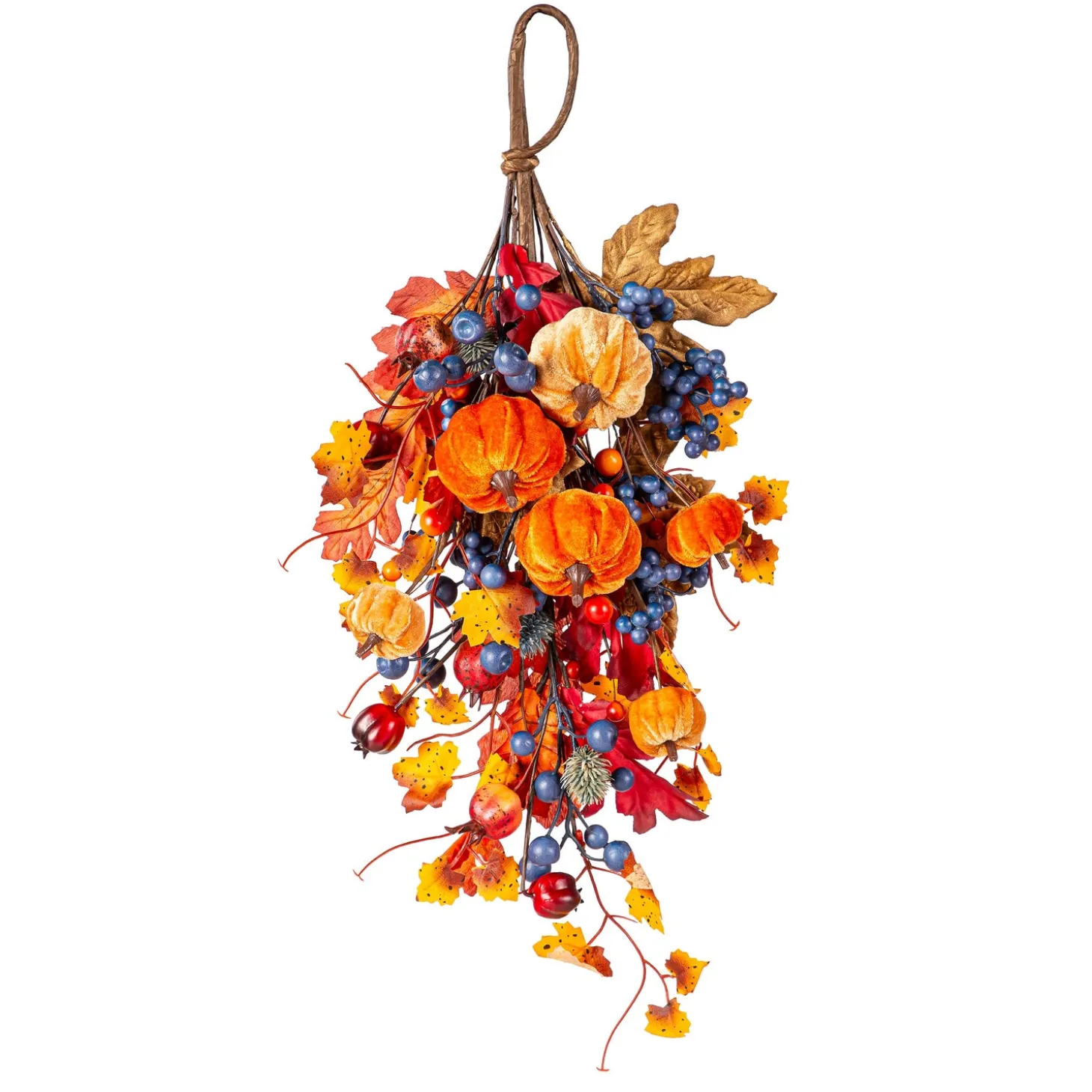 Wreaths | Faux Flowers & Plants>Plow & Hearth Harvest Pumpkin Wall Hanger