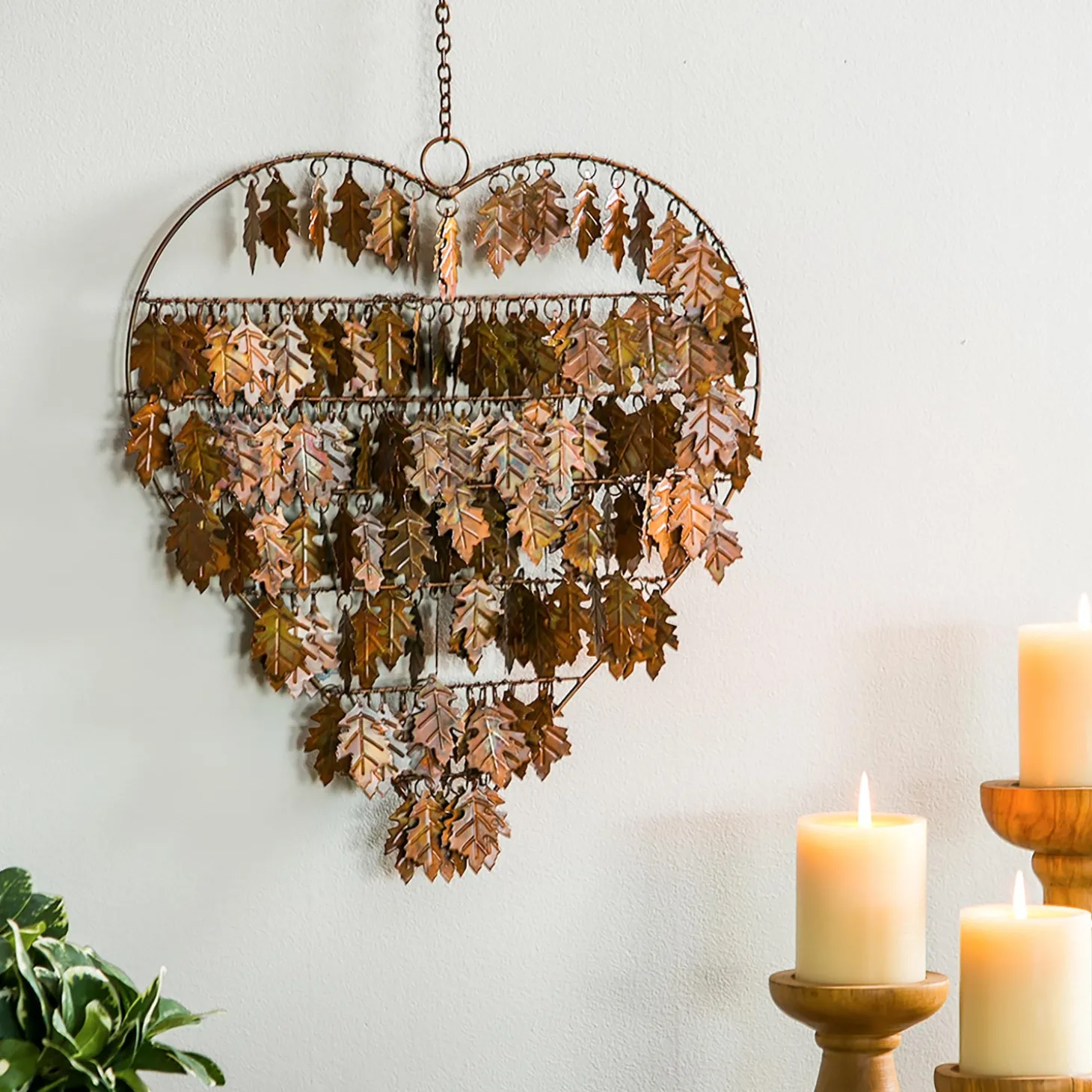 Wind Chimes & Mobiles | Decorative Accents>Plow & Hearth Heart Shaped Leaf Wind Chime