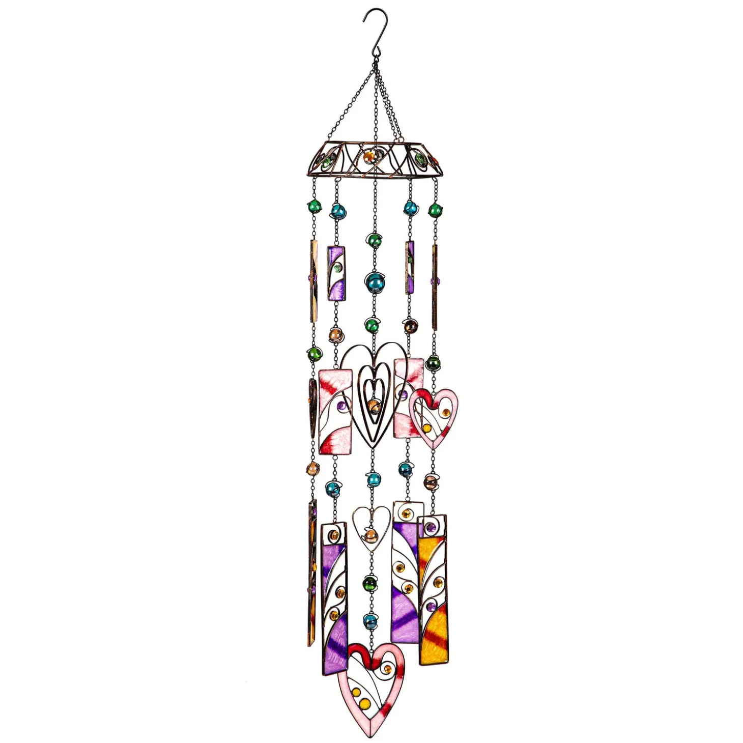 Wind Chimes & Mobiles>Plow & Hearth Hearts & Shapes Wind Chime