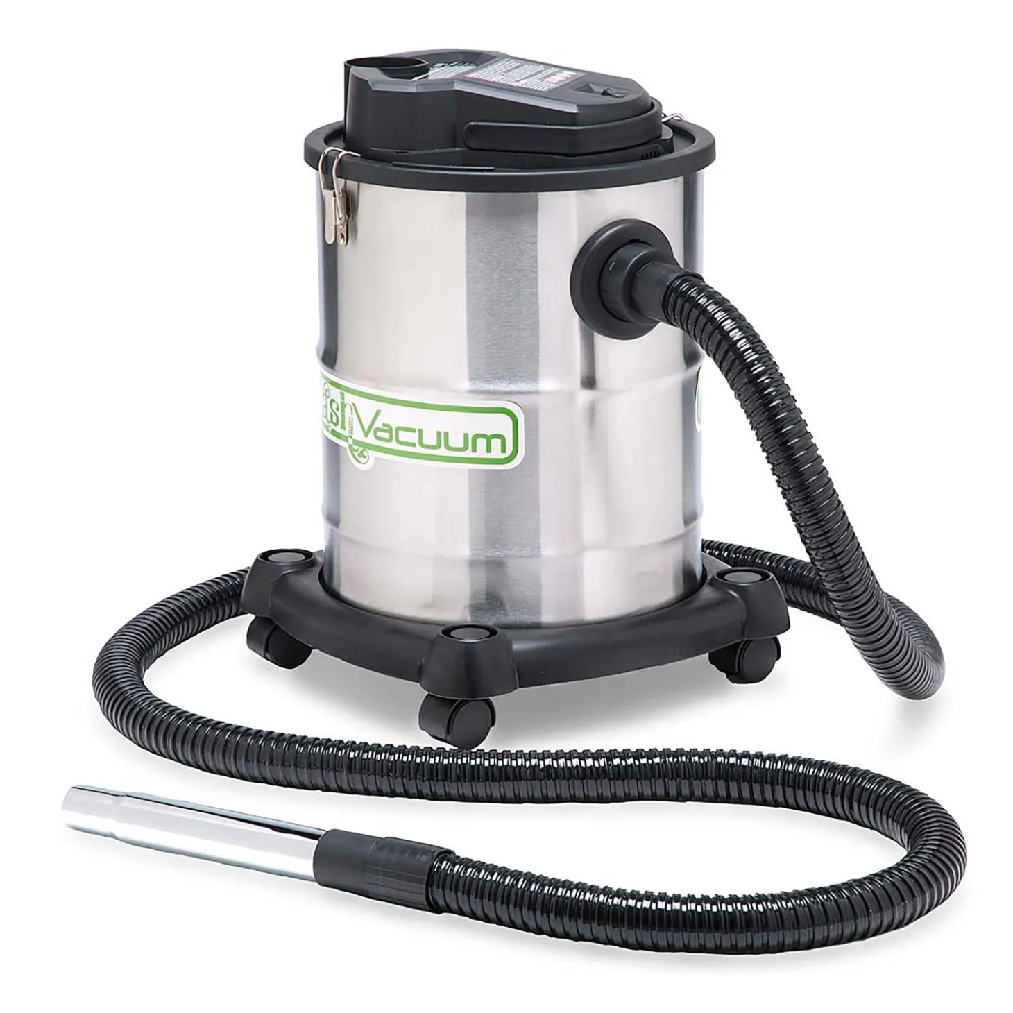Fireplace Maintenance>Plow & Hearth Heavy-Duty Fireplace Warm Ash Vacuum with Two Filters and Accessory Kit Chrome