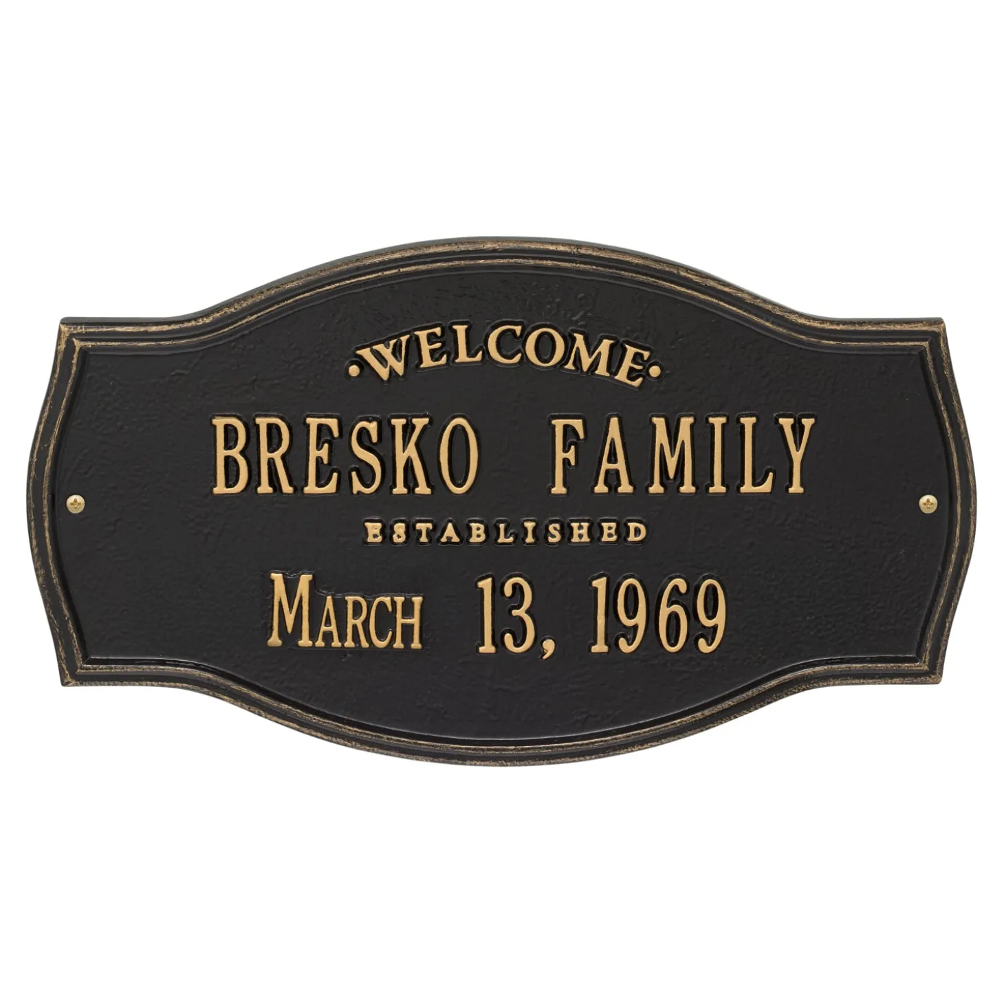 Address Signs & Wall Plaques>Plow & Hearth Heirloom Personalized Welcome Wall Plaque