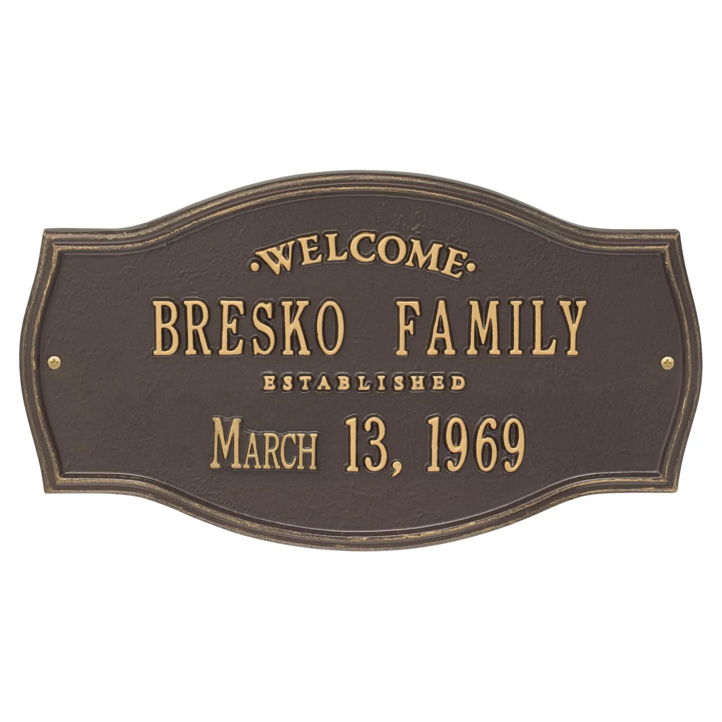 Address Signs & Wall Plaques>Plow & Hearth Heirloom Personalized Welcome Wall Plaque