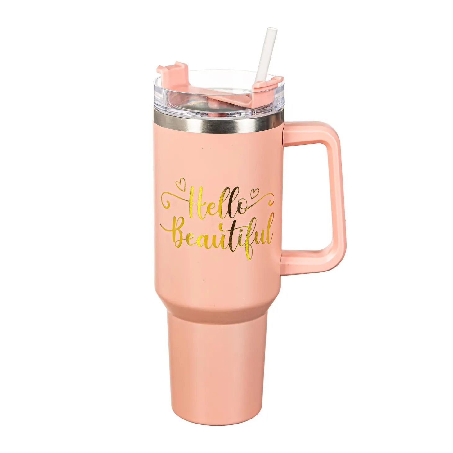 Travel Cups>Plow & Hearth Hello Beautiful Canyon Cup, Double Wall Stainless Steel w/ Straw, 40oz, Gift Box