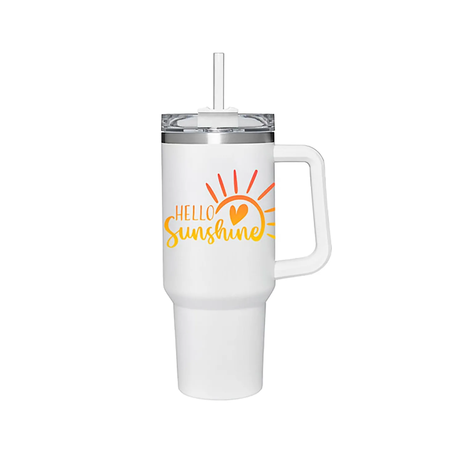 Travel Cups>Plow & Hearth Hello Sunshine Canyon Cup, Double Wall Stainless Steel w/ Straw, 40oz, Gift Box