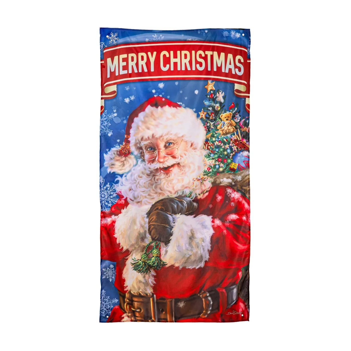 Bunting & Banners>Plow & Hearth Here Comes Santa Premium Door Cover