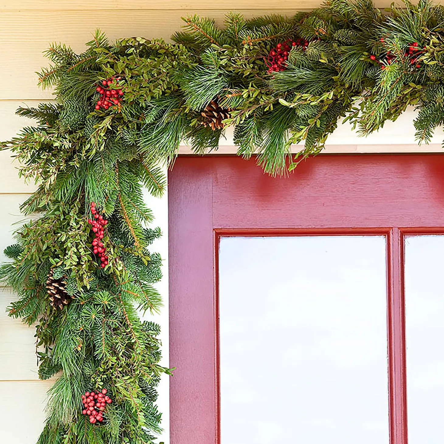 Lighted Trees & Garlands>Plow & Hearth Holiday Woodland Evergreens 12'L Garland