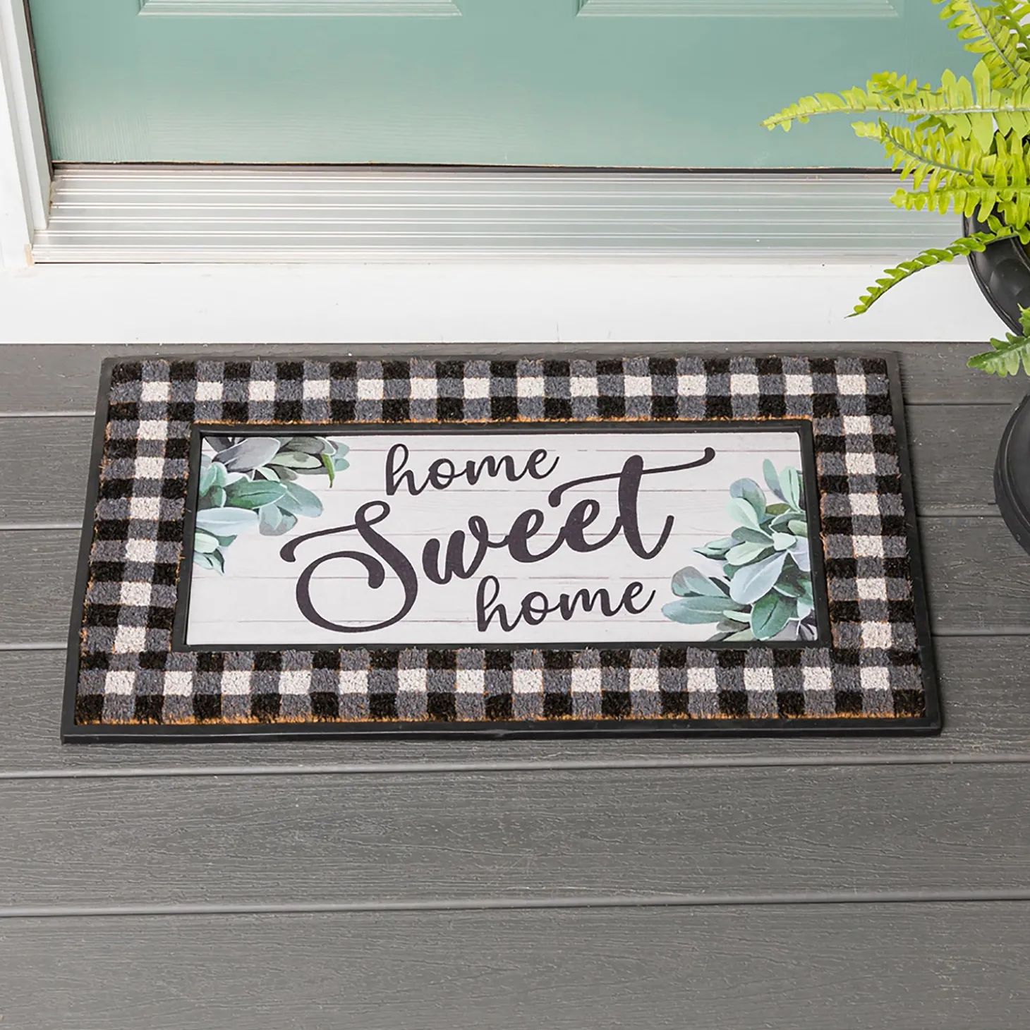 Interchangeable Mats>Plow & Hearth Home Sweet Home Eucalyptus Sassafras Switch Mat