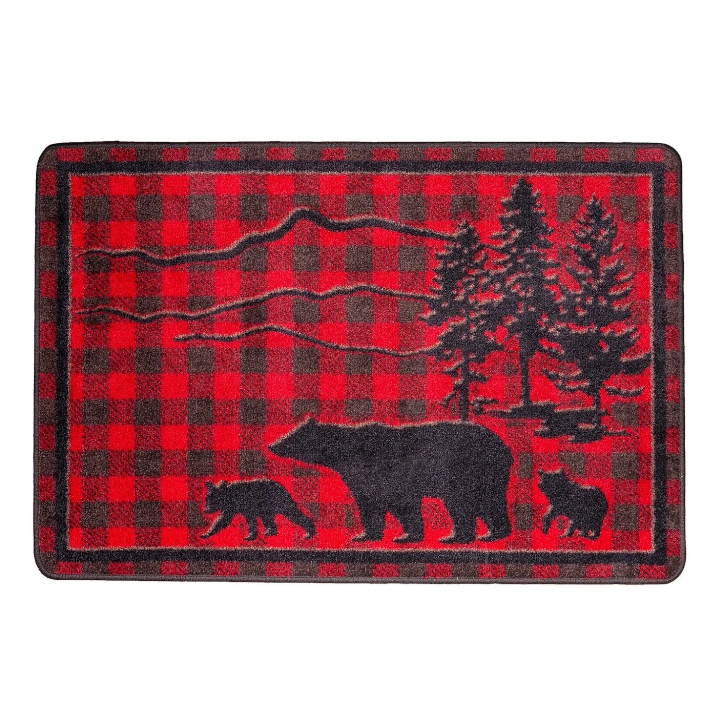 Area Rugs>Plow & Hearth Huntington Bear Buffalo Check Rug, 3'10" x 5'4"
