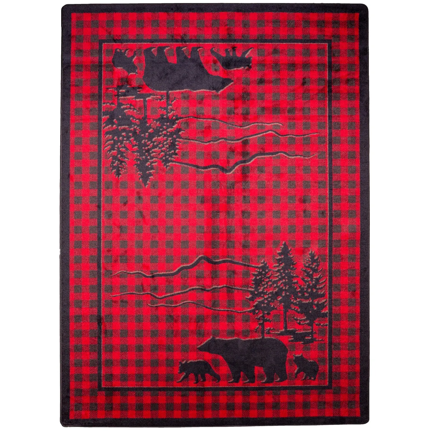 Area Rugs>Plow & Hearth Huntington Bear Buffalo Check Rug, 7'8" x 10'9"