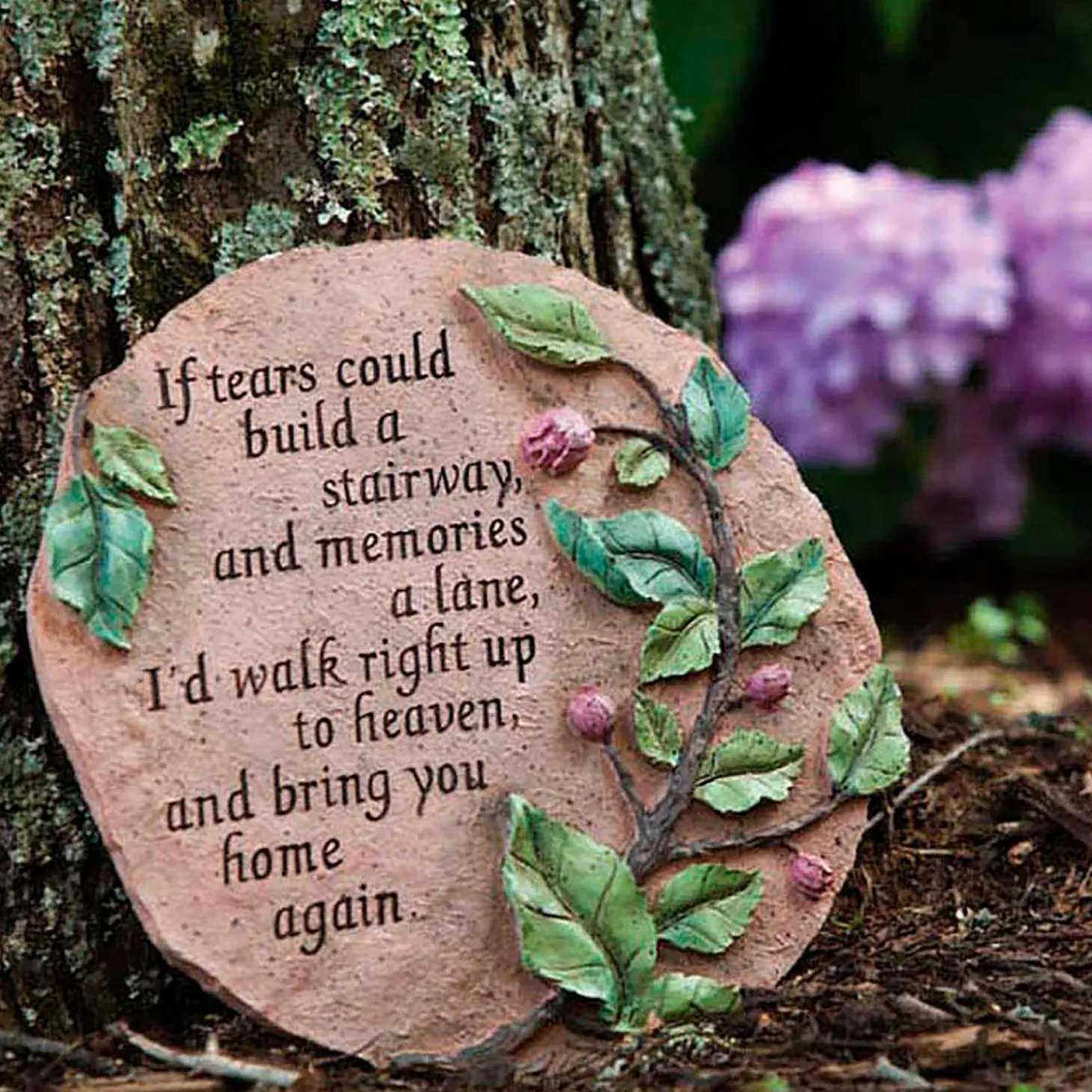 Pathways & Stepping Stones | Memorial & Garden Plaques>Plow & Hearth If Tears Can Build a Stairway Garden Stone