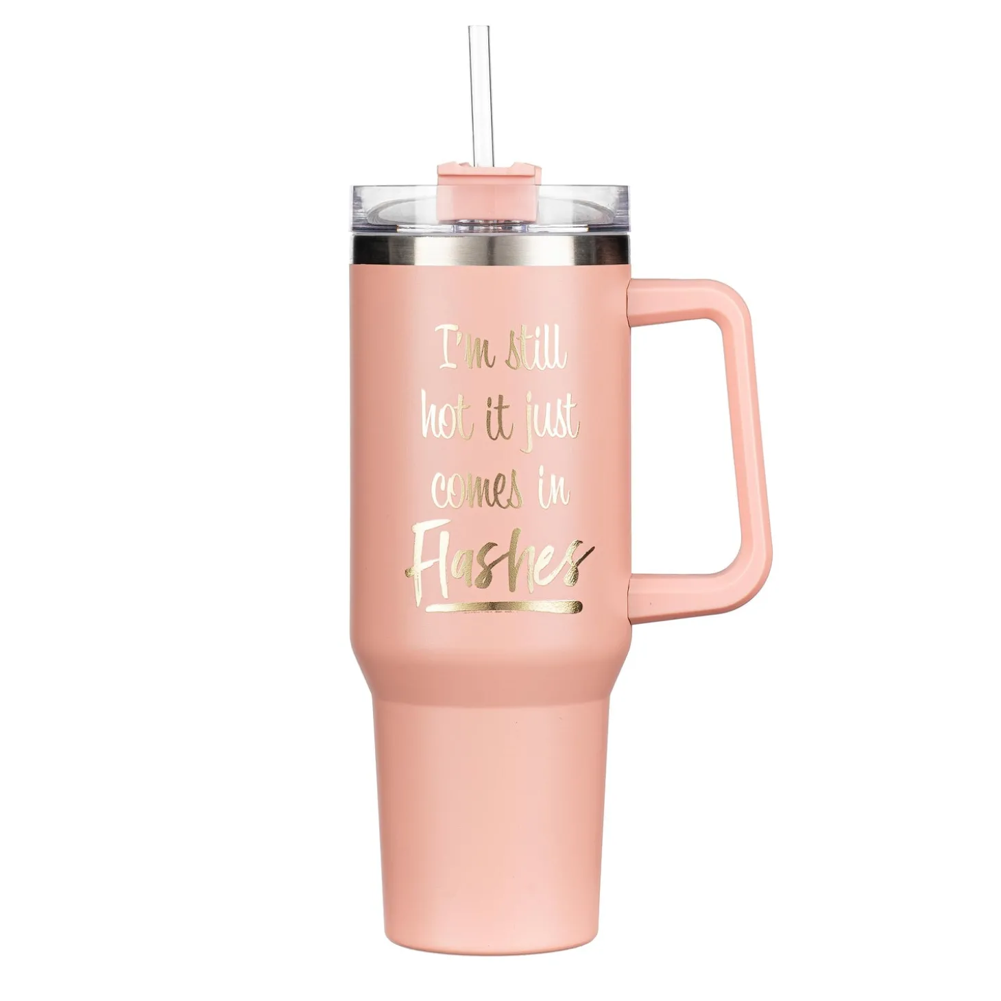 Travel Cups>Plow & Hearth I'm Still Hot Canyon Cup, Double Wall Stainless Steel w/ Straw, 40oz, Gift Box