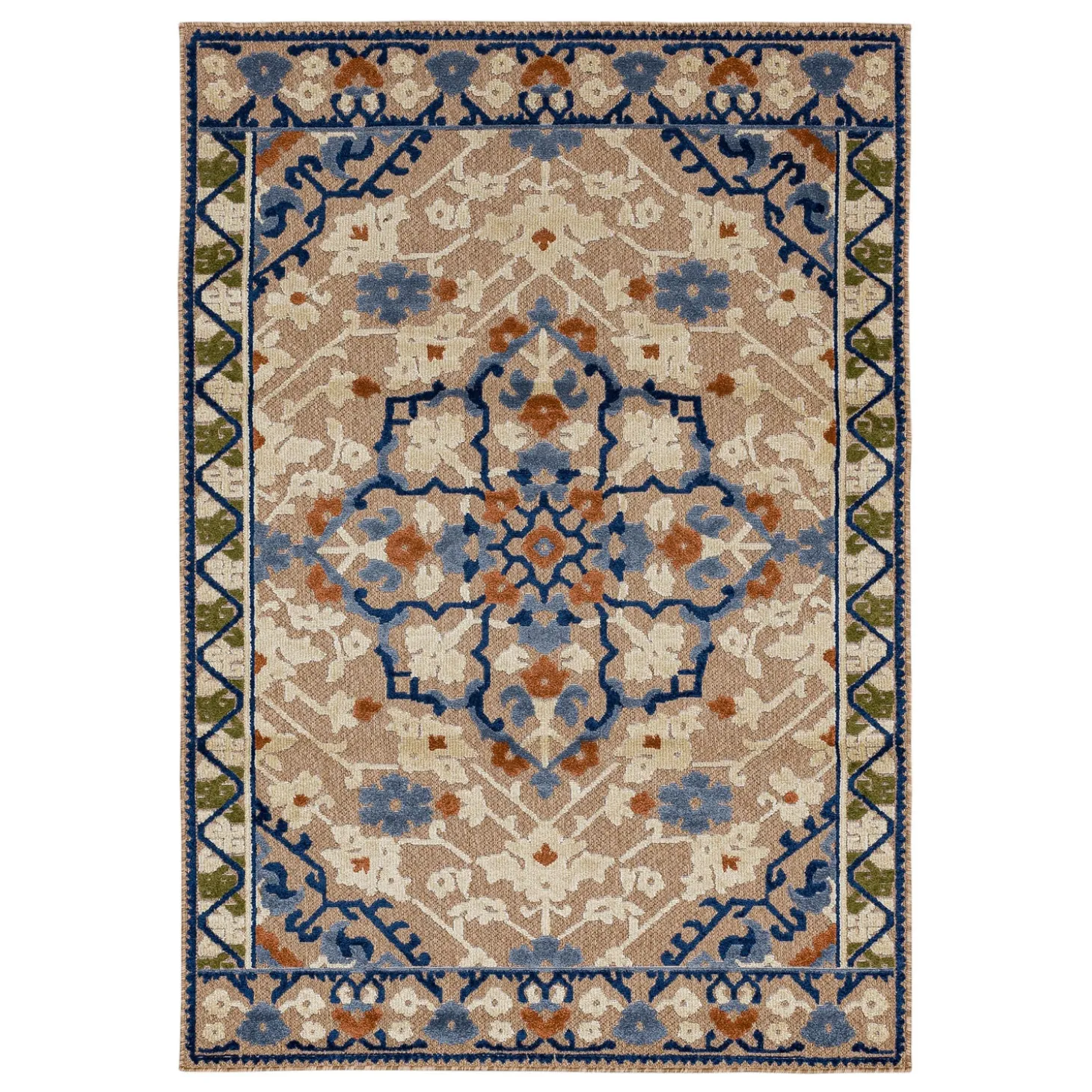 Area Rugs>Plow & Hearth Indoor/Outdoor Aruba Medallion Polypropylene Rug, 9' x 12' Multi