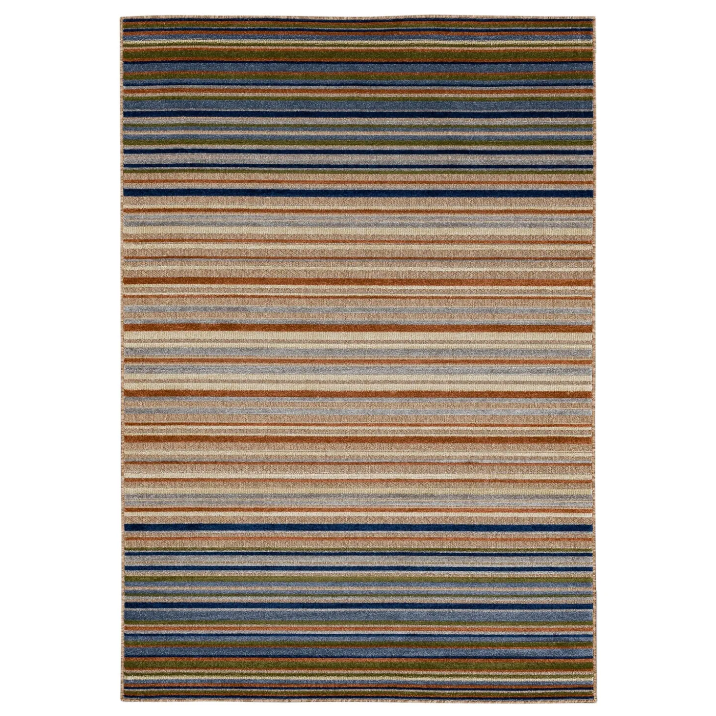 Area Rugs>Plow & Hearth Indoor/Outdoor Aruba Striped Polypropylene Rug, 8' x 10' Multi