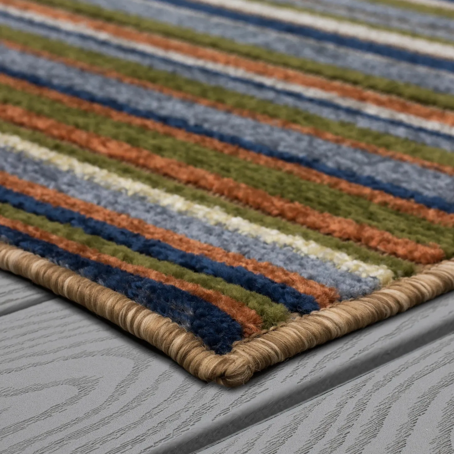 Area Rugs>Plow & Hearth Indoor/Outdoor Aruba Striped Polypropylene Rug, 8' x 10' Multi