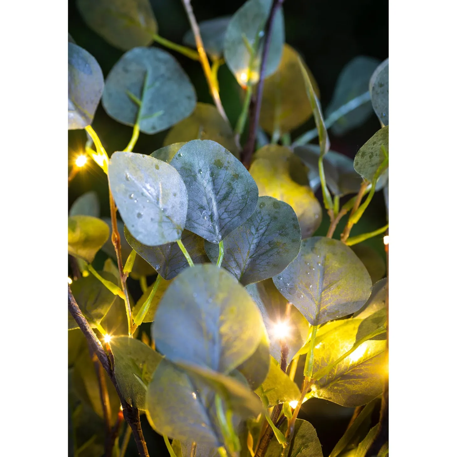 Faux Flowers & Plants | Lighted Trees & Garlands>Plow & Hearth Indoor/Outdoor Battery-Operated Lighted Eucalyptus Branches, Set of 2