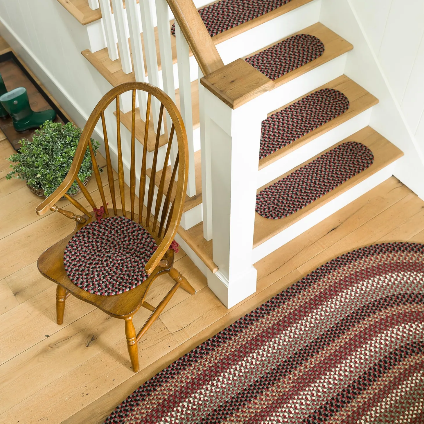 Stair Treads | Braided Rugs>Plow & Hearth Indoor/Outdoor Braided Polypro Roanoke Stair Treads, Set of 4