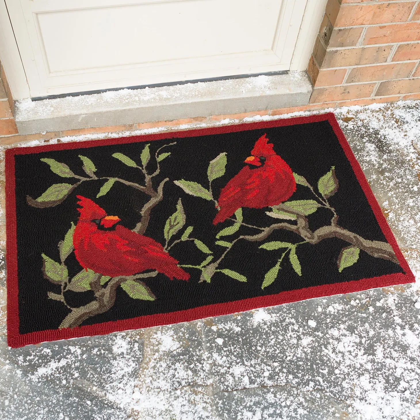 Hooked Rugs>Plow & Hearth Indoor/Outdoor Cardinal Accent Rug