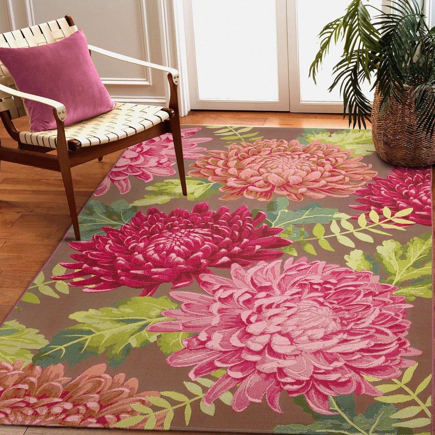 Area Rugs>Plow & Hearth Indoor/Outdoor Chrysanthemum Polypropylene Rug, 7'10" x 9'10"