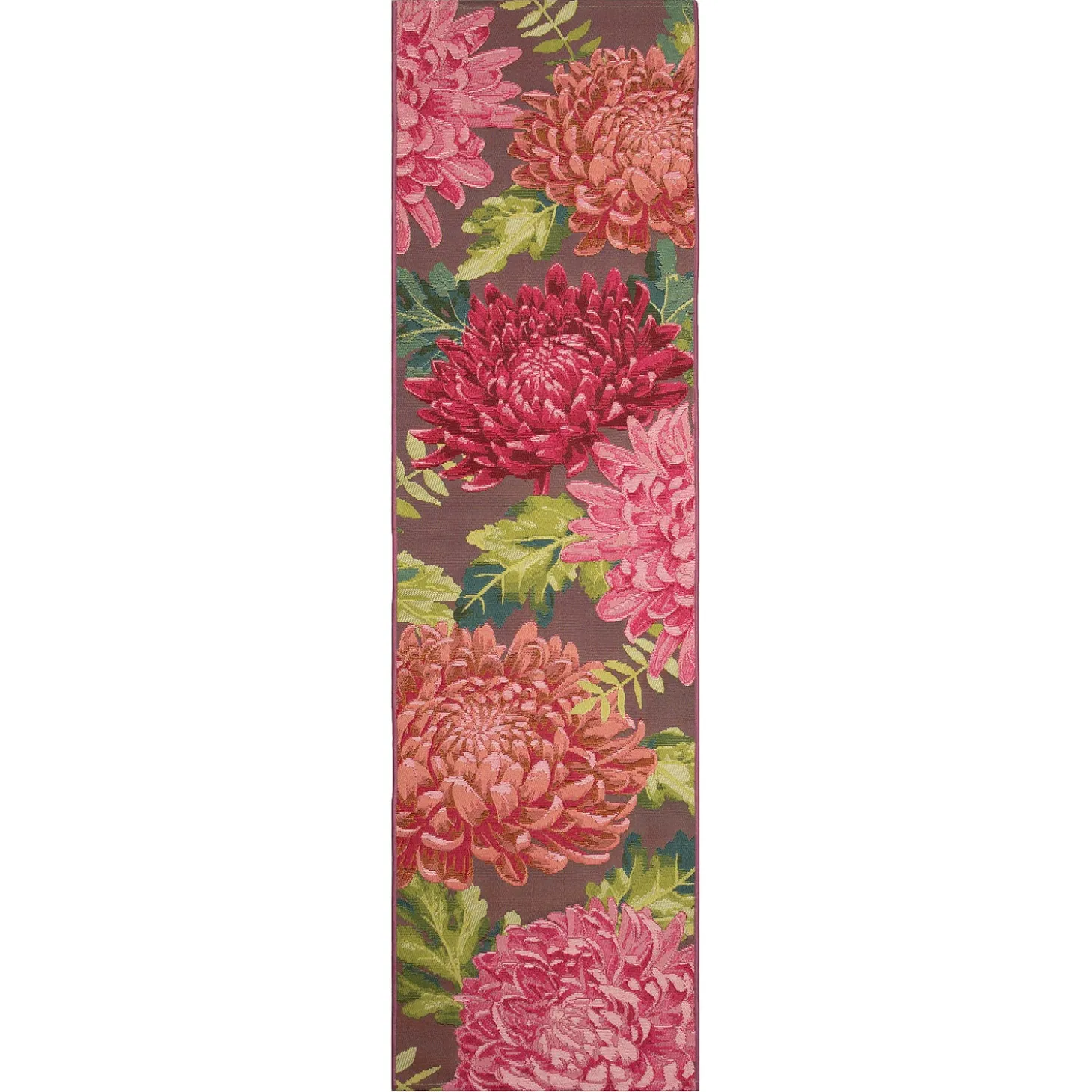 Runners>Plow & Hearth Indoor/Outdoor Chrysanthemum Polypropylene Rug, 23" x 7'6" Runner