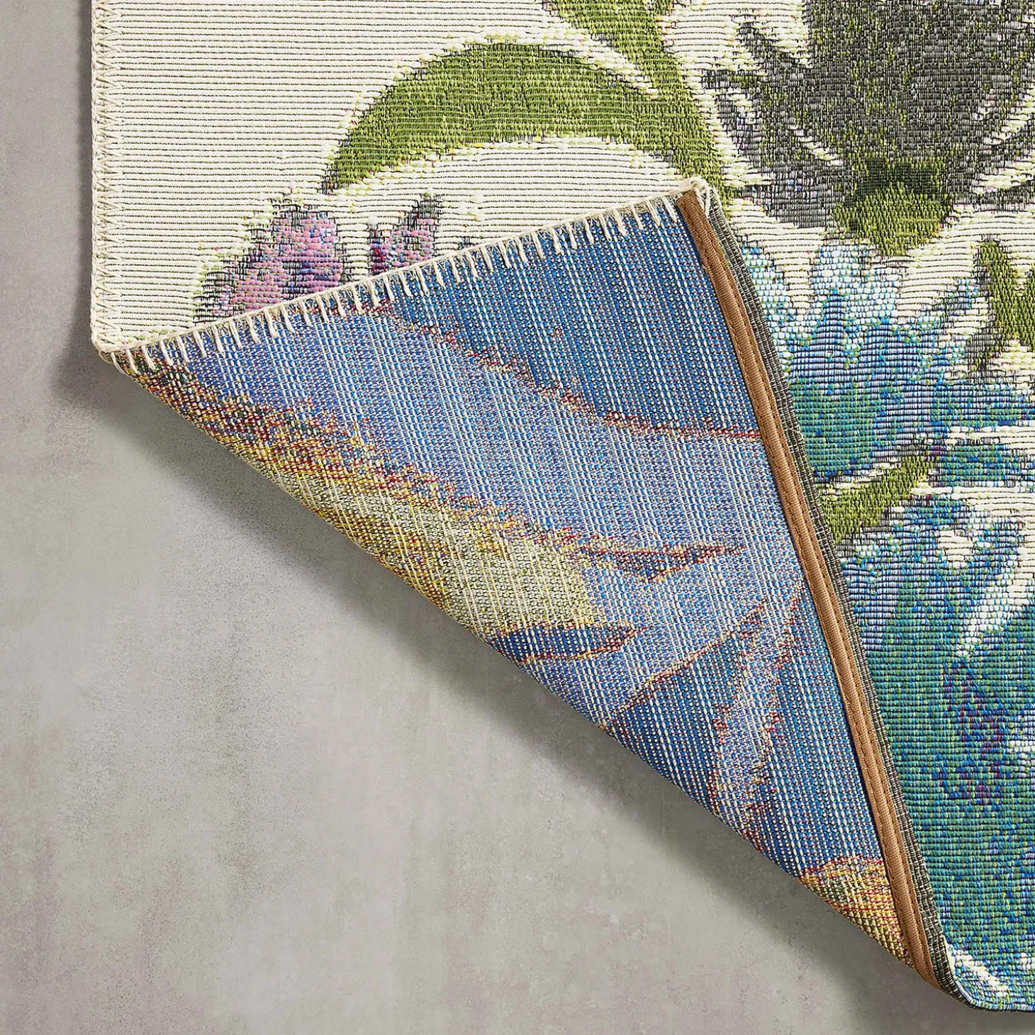 Area Rugs>Plow & Hearth Indoor/Outdoor Clarissa Floral Rug with Rifle Paper Co. Design, 5' x 8' Ivory