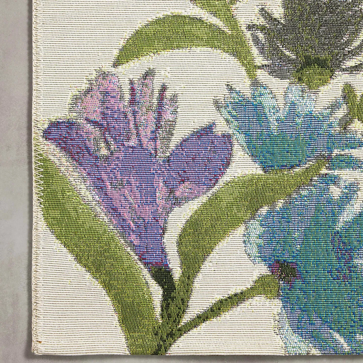 Area Rugs>Plow & Hearth Indoor/Outdoor Clarissa Floral Rug with Rifle Paper Co. Design, 5' x 8' Ivory