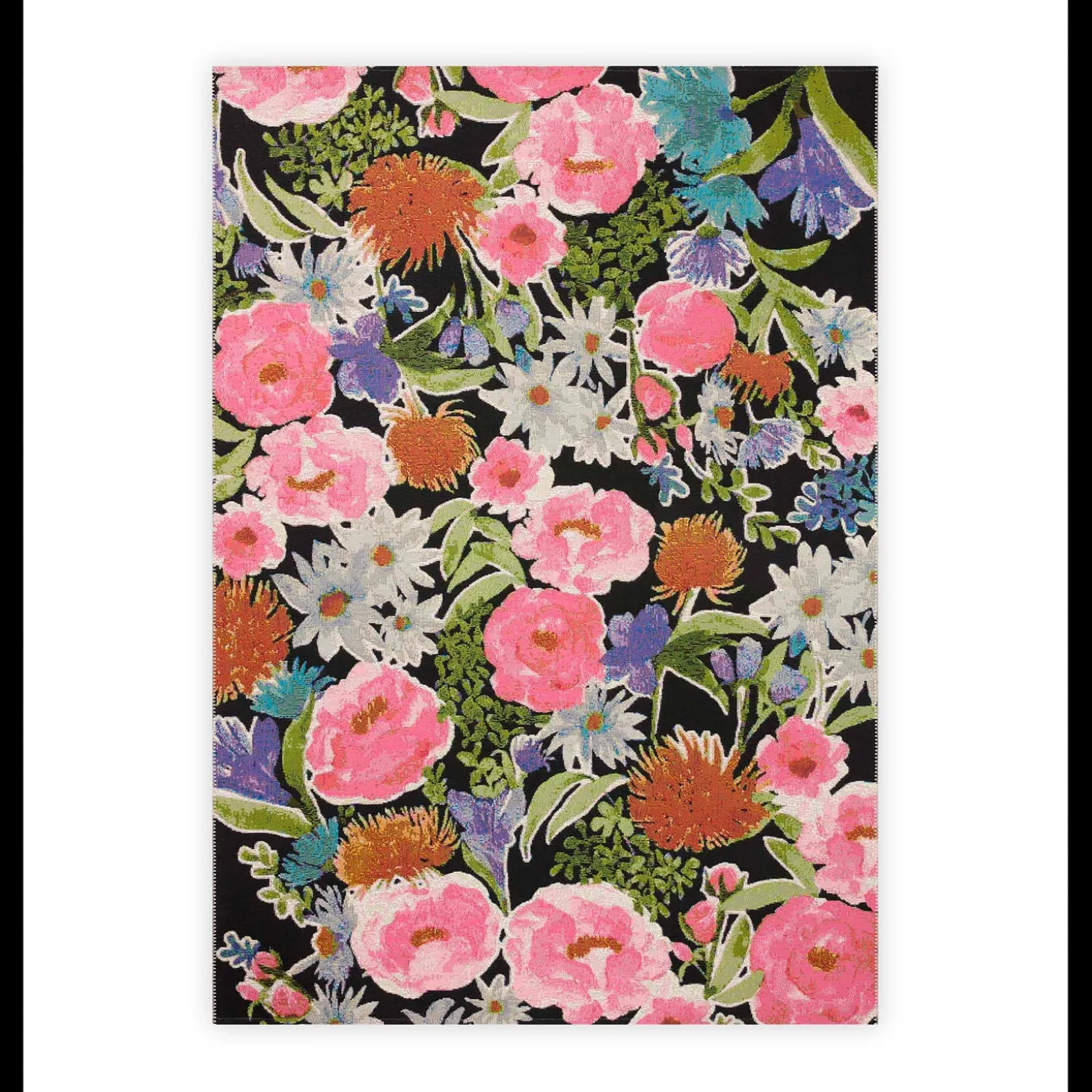 Area Rugs>Plow & Hearth Indoor/Outdoor Clarissa Floral Rug with Rifle Paper Co. Design, 5' x 8' Ivory