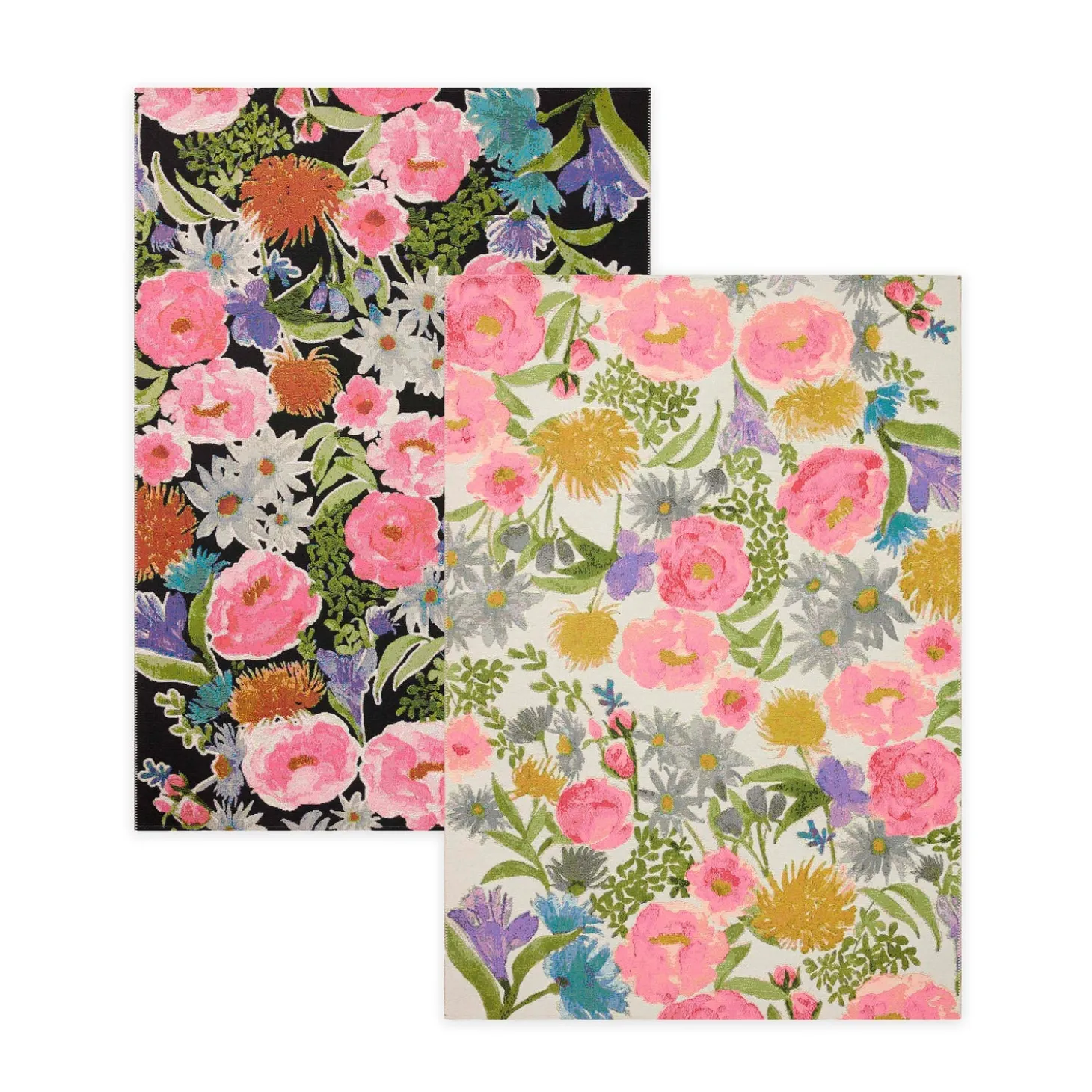 Area Rugs>Plow & Hearth Indoor/Outdoor Clarissa Floral Rug with Rifle Paper Co. Design, 5' x 8' Ivory