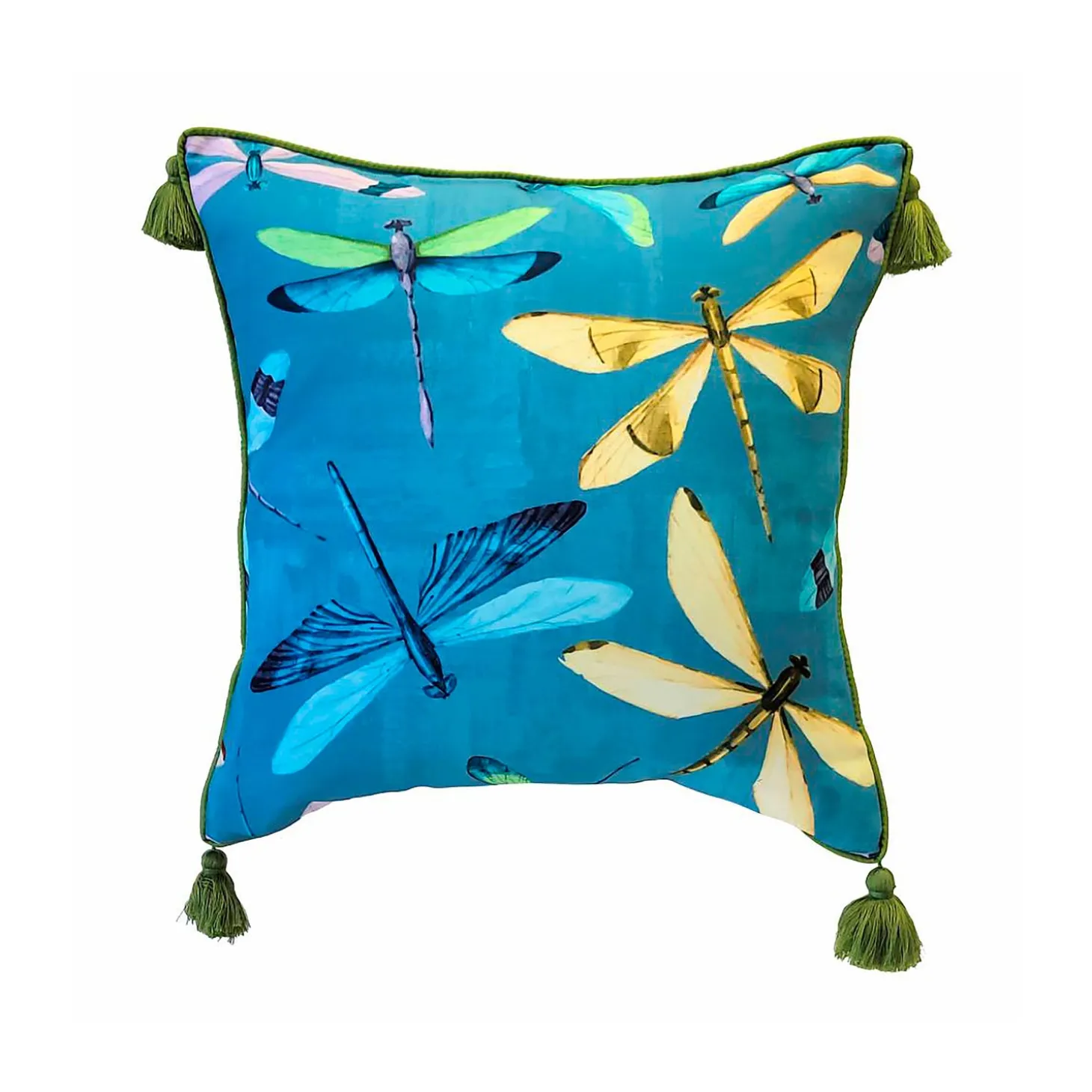 Decorative Pillows>Plow & Hearth Indoor/Outdoor Dragonfly Throw Pillow with Tassels