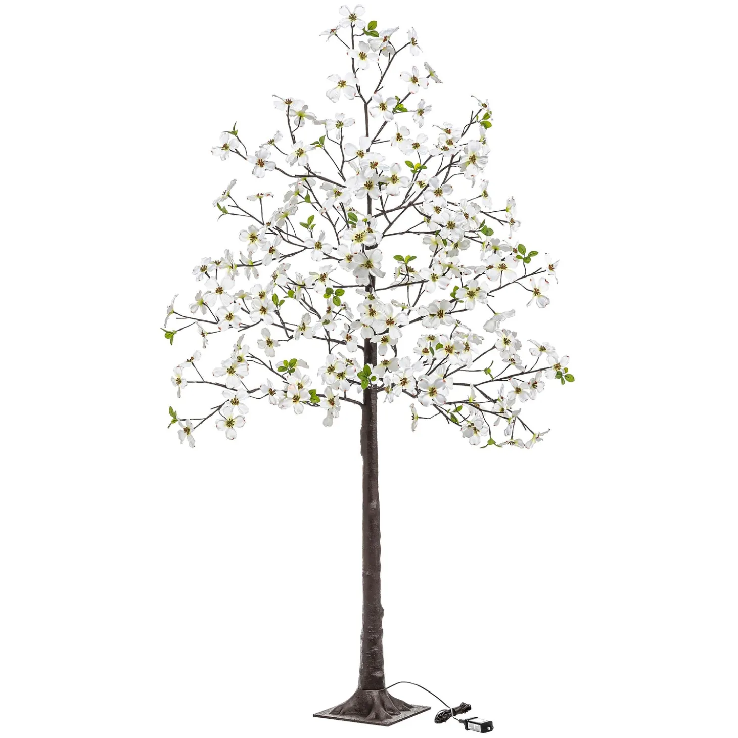 Lighted Trees & Garlands>Plow & Hearth Indoor/Outdoor Electric Lighted Faux Dogwood Tree, 6' Tall