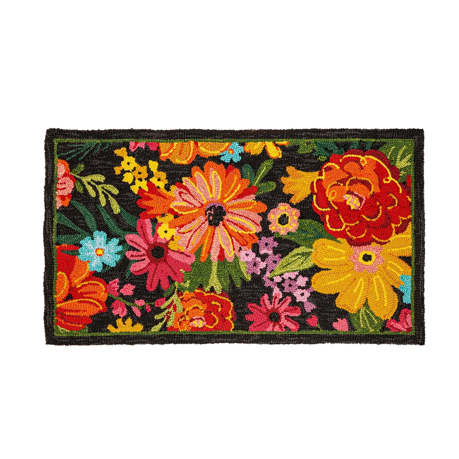 Hooked Rugs>Plow & Hearth Indoor/Outdoor Fresh Picked Hand-Hooked Polypropylene Accent Rug