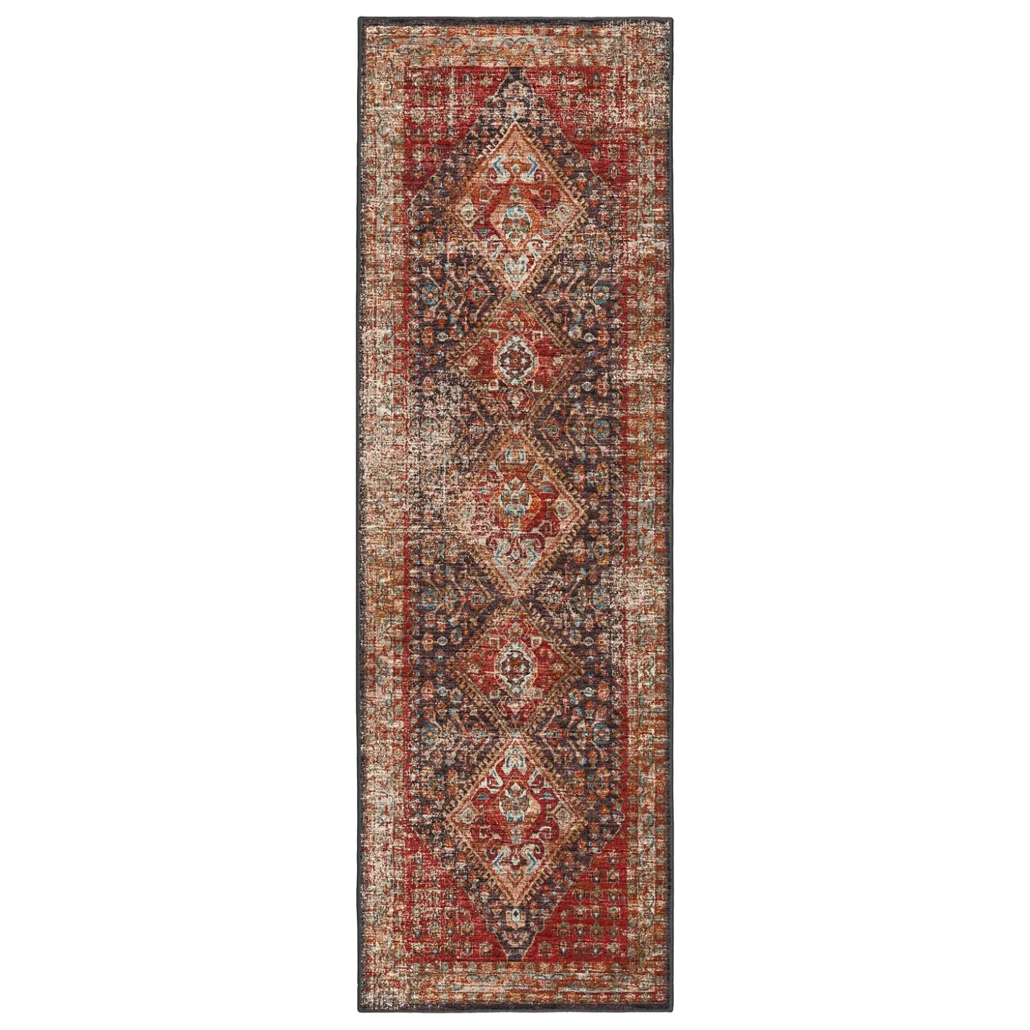 Area Rugs>Plow & Hearth Indoor/Outdoor Graves Mill Harlequin Rug, 2'6" x 10' Runner