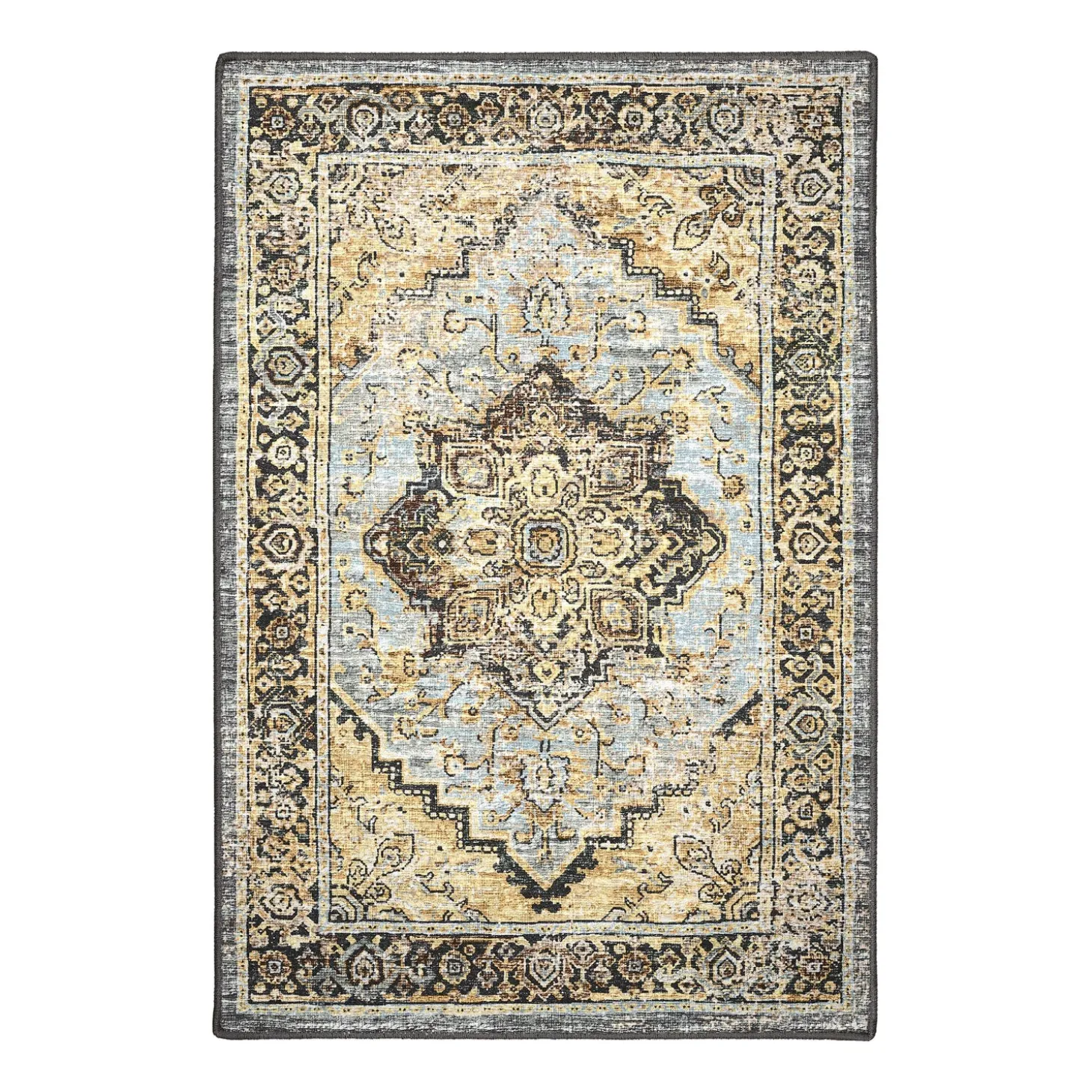 Area Rugs>Plow & Hearth Indoor/Outdoor Graves Mill Medallion Rug, 2'6" x 10' Runner