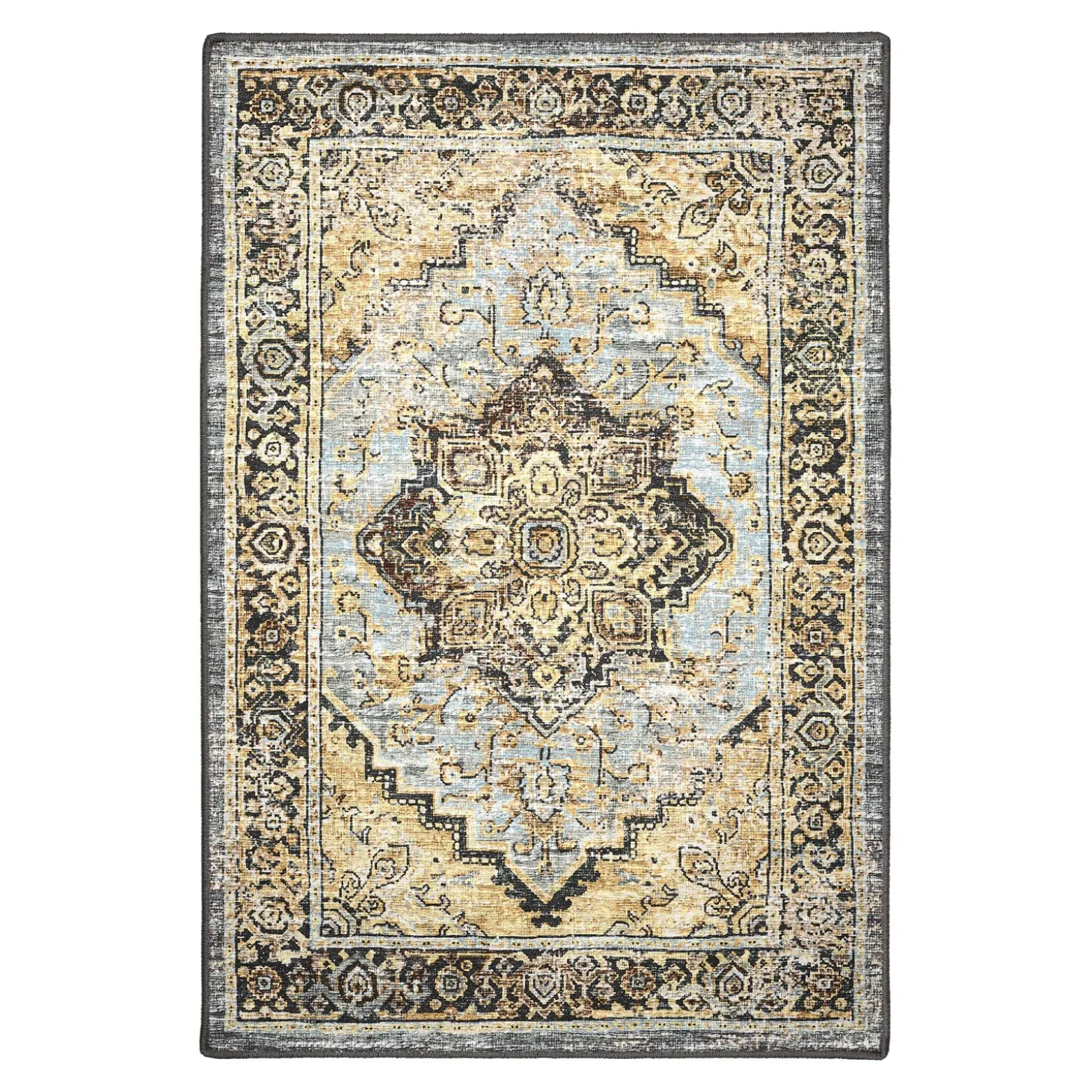 Area Rugs>Plow & Hearth Indoor/Outdoor Graves Mill Medallion Rug, 2'6" x 10' Runner