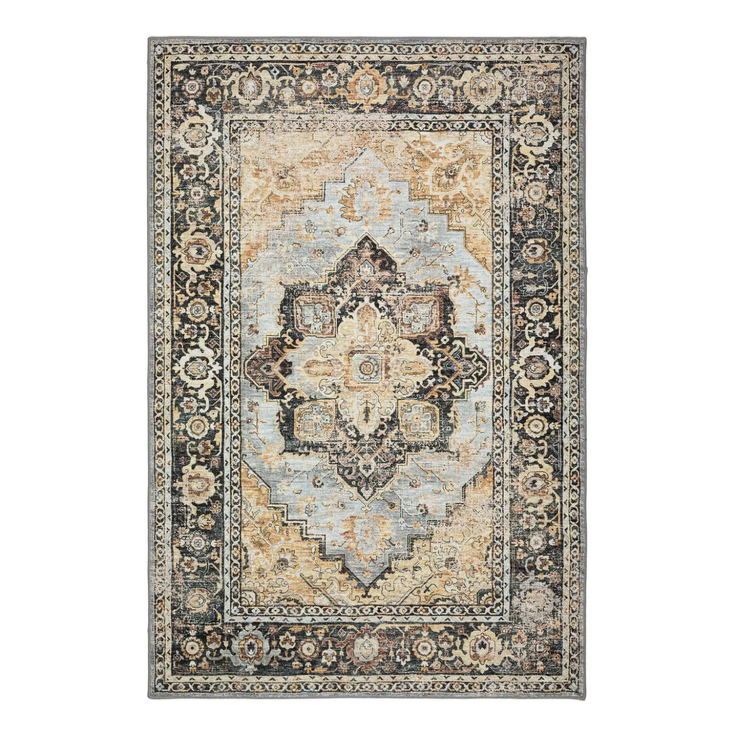 Area Rugs>Plow & Hearth Indoor/Outdoor Graves Mill Medallion Rug, 2'6" x 10' Runner