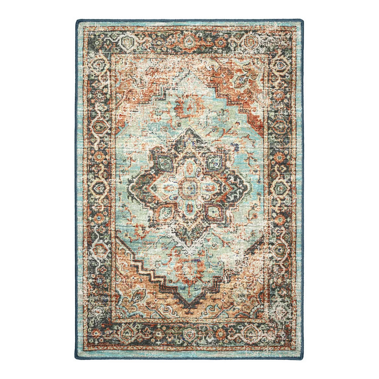 Area Rugs>Plow & Hearth Indoor/Outdoor Graves Mill Medallion Rug, 2'6" x 10' Runner
